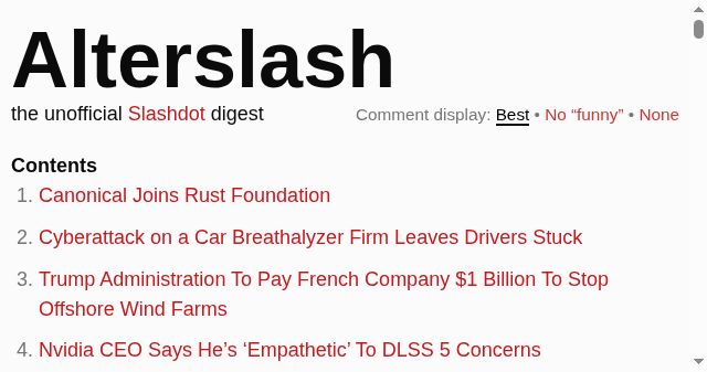 Screenshot of alterslash.org