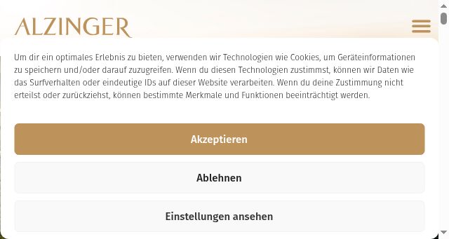 Screenshot of alzinger.at