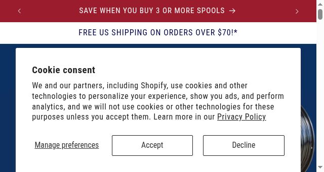 Screenshot of americanfilament.us