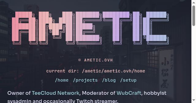 Screenshot of ametic.ovh