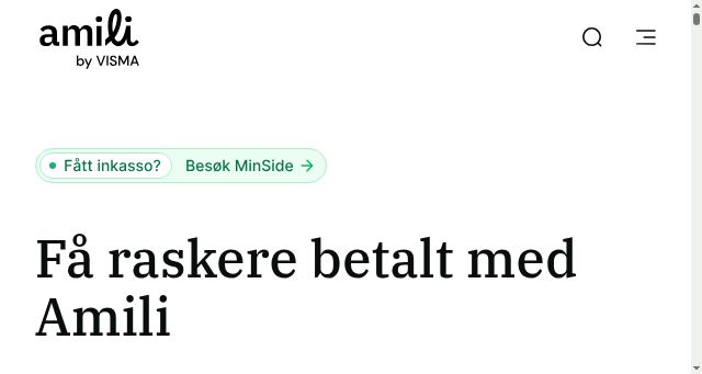 Screenshot of amili.no