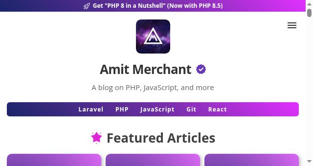 Screenshot of amitmerchant.com