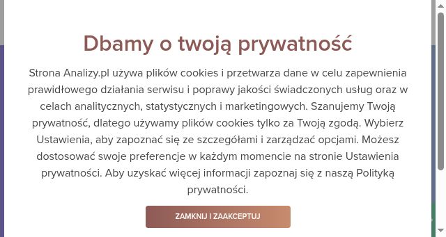 Screenshot of analizy.pl