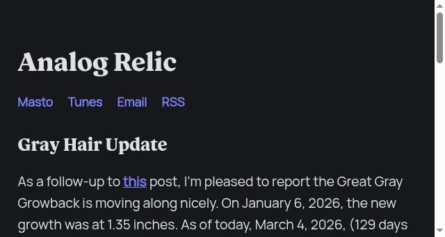 Screenshot of analogrelic.org