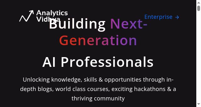 Screenshot of analyticsvidhya.com