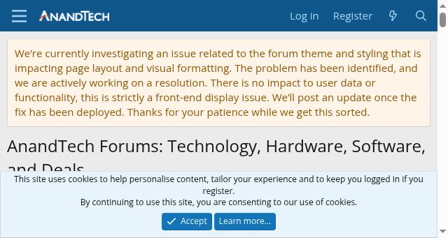 Screenshot of anandtech.com