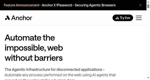 Screenshot of anchorbrowser.io