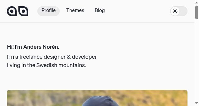 Screenshot of andersnoren.se