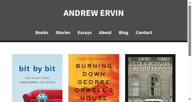 Screenshot of andrewervin.com