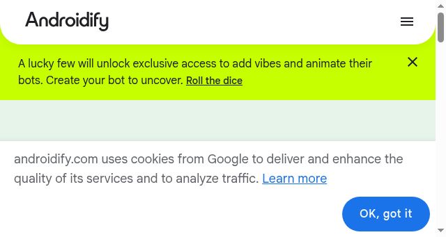 Screenshot of androidify.com