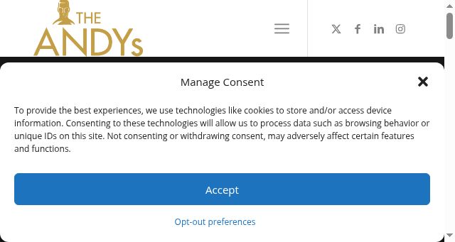 Screenshot of andyawards.com