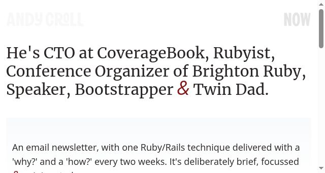 Screenshot of andycroll.com