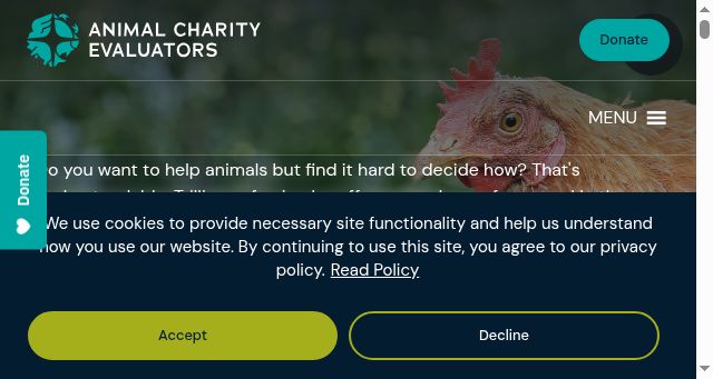 Screenshot of animalcharityevaluators.org