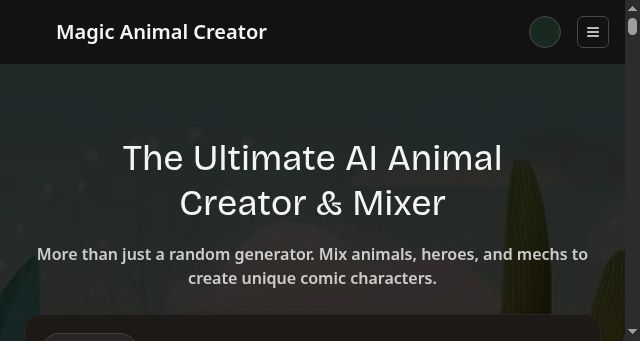 Screenshot of animalgenerator.net