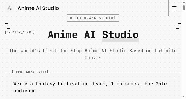 Screenshot of animeaistudio.com