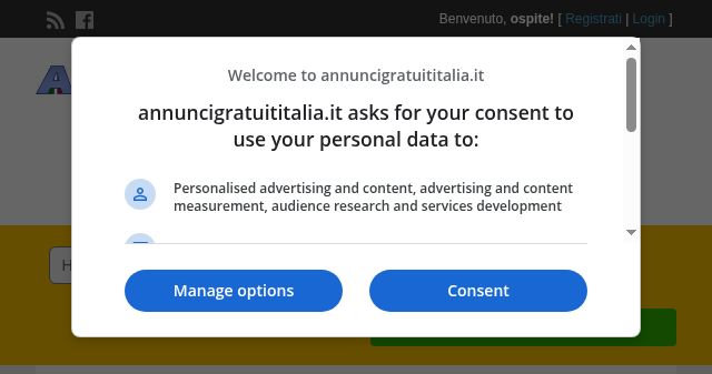 Screenshot of annuncigratuititalia.it