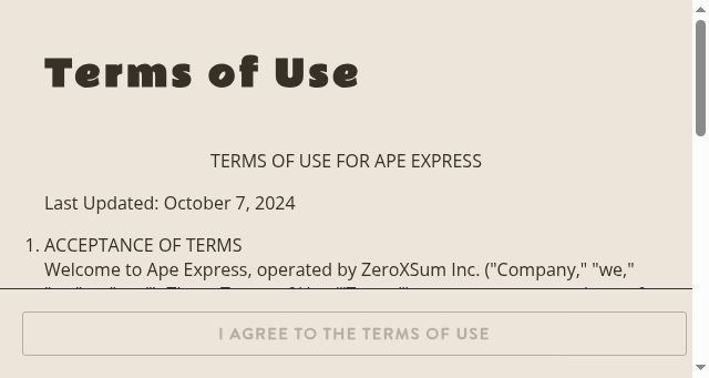 Screenshot of ape.express