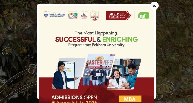 Screenshot of apexcollege.edu.np