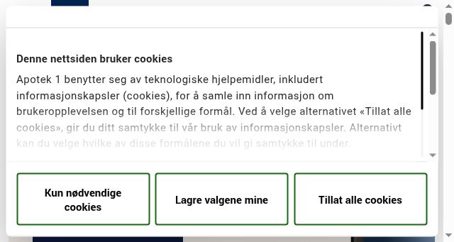 Screenshot of apotek1.no