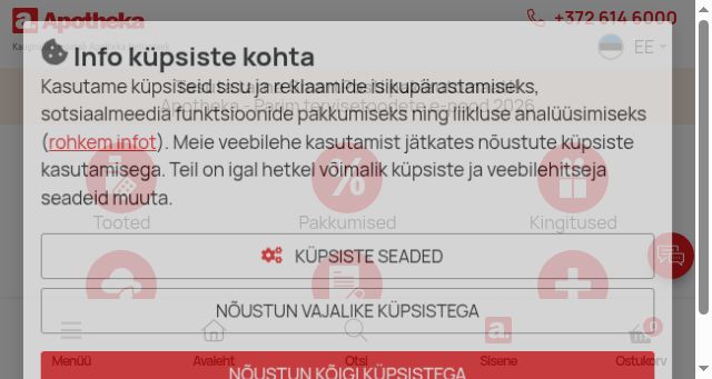 Screenshot of apotheka.ee