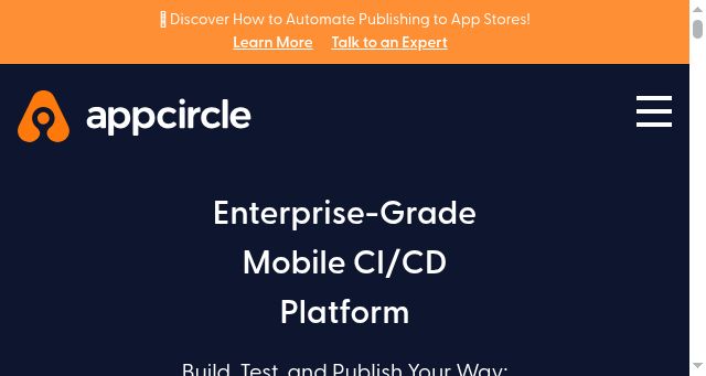 Screenshot of appcircle.io