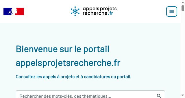 Screenshot of appelsprojetsrecherche.fr