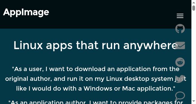 Screenshot of appimage.org