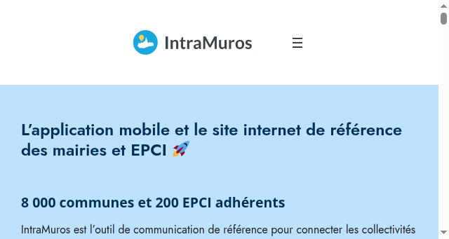 Screenshot of appli-intramuros.fr