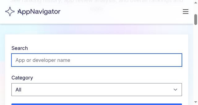 Screenshot of appnavigator.io