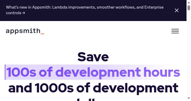 Screenshot of appsmith.com