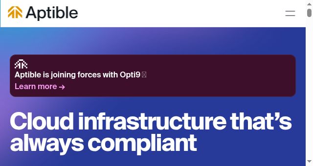 Screenshot of aptible.com