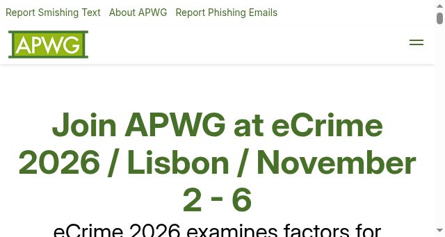 Screenshot of apwg.org
