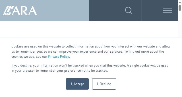 Screenshot of aragroup.com