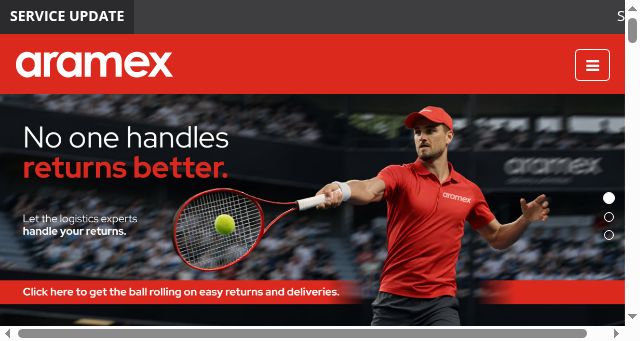Screenshot of aramex.com.au