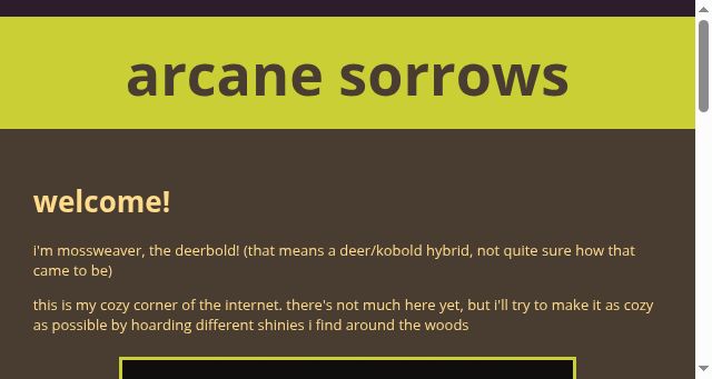 Screenshot of arcanesorrows.com