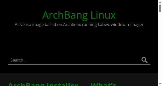 Screenshot of archbang.org