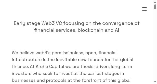 Screenshot of arche.capital