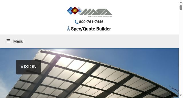 Screenshot of architecturalcanopies.com