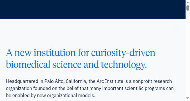 Screenshot of arcinstitute.org