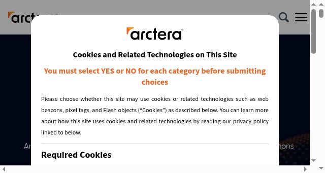 Screenshot of arctera.com