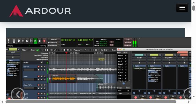 Screenshot of ardour.org