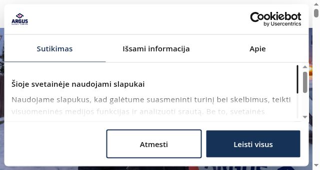 Screenshot of argus.lt