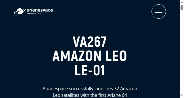 Screenshot of arianespace.com
