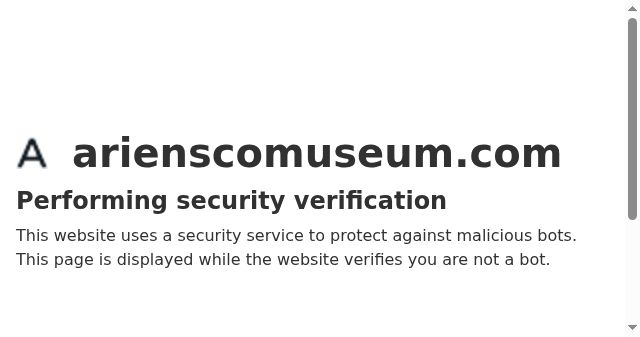 Screenshot of arienscomuseum.com