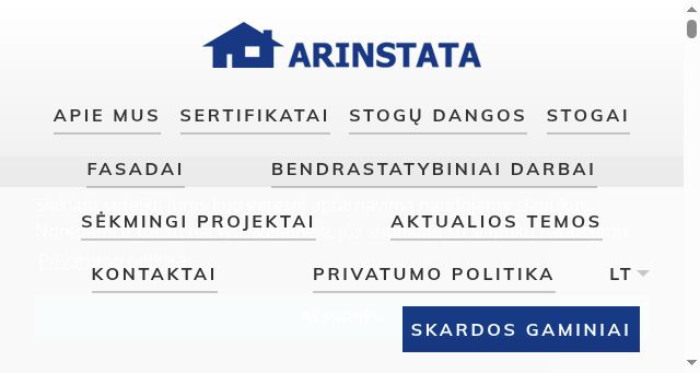 Screenshot of arinstata.lt