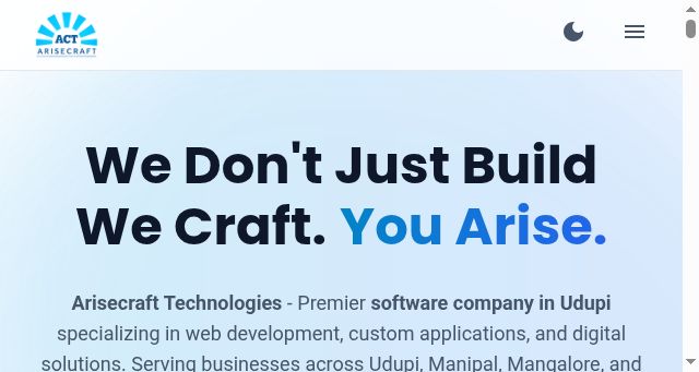 Screenshot of arisecraft.com