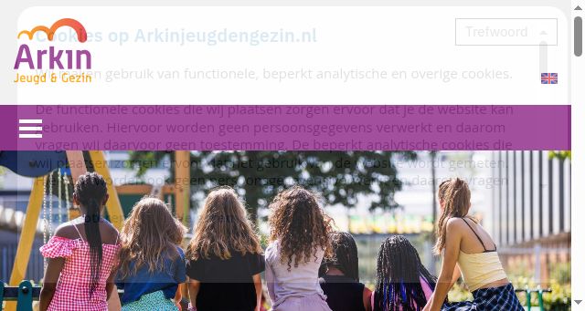 Screenshot of arkinjeugdengezin.nl