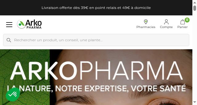 Screenshot of arkopharma.com