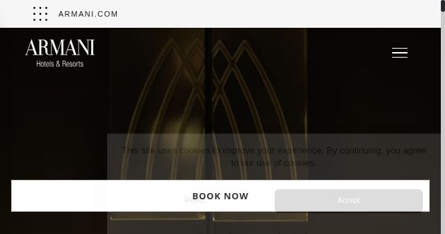 Screenshot of armanihotels.com