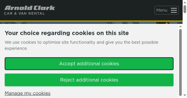 Screenshot of arnoldclarkrental.com